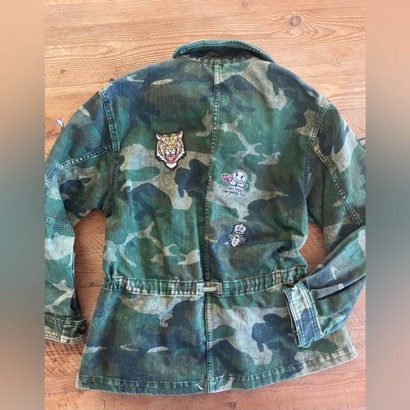 Free People Green Camouflage military embellished jacket - Picture 4 of 4